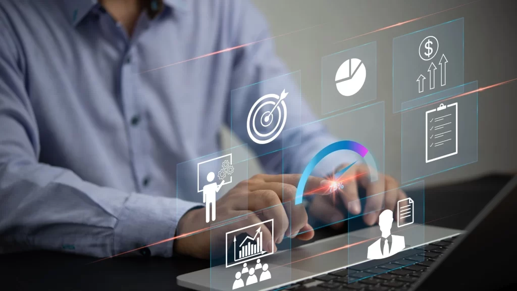 a men starting his work with business intelligence solutions 